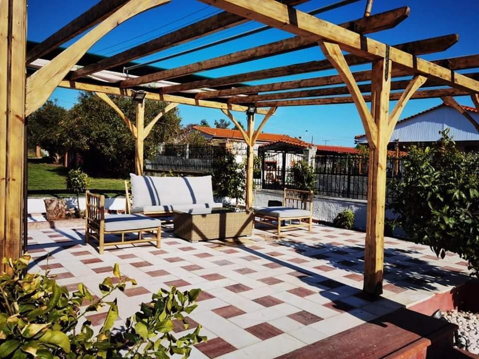 Rural Villa Private Pool, Bbq, Court ,20' Airport Nea Kallikrateia Exterior foto